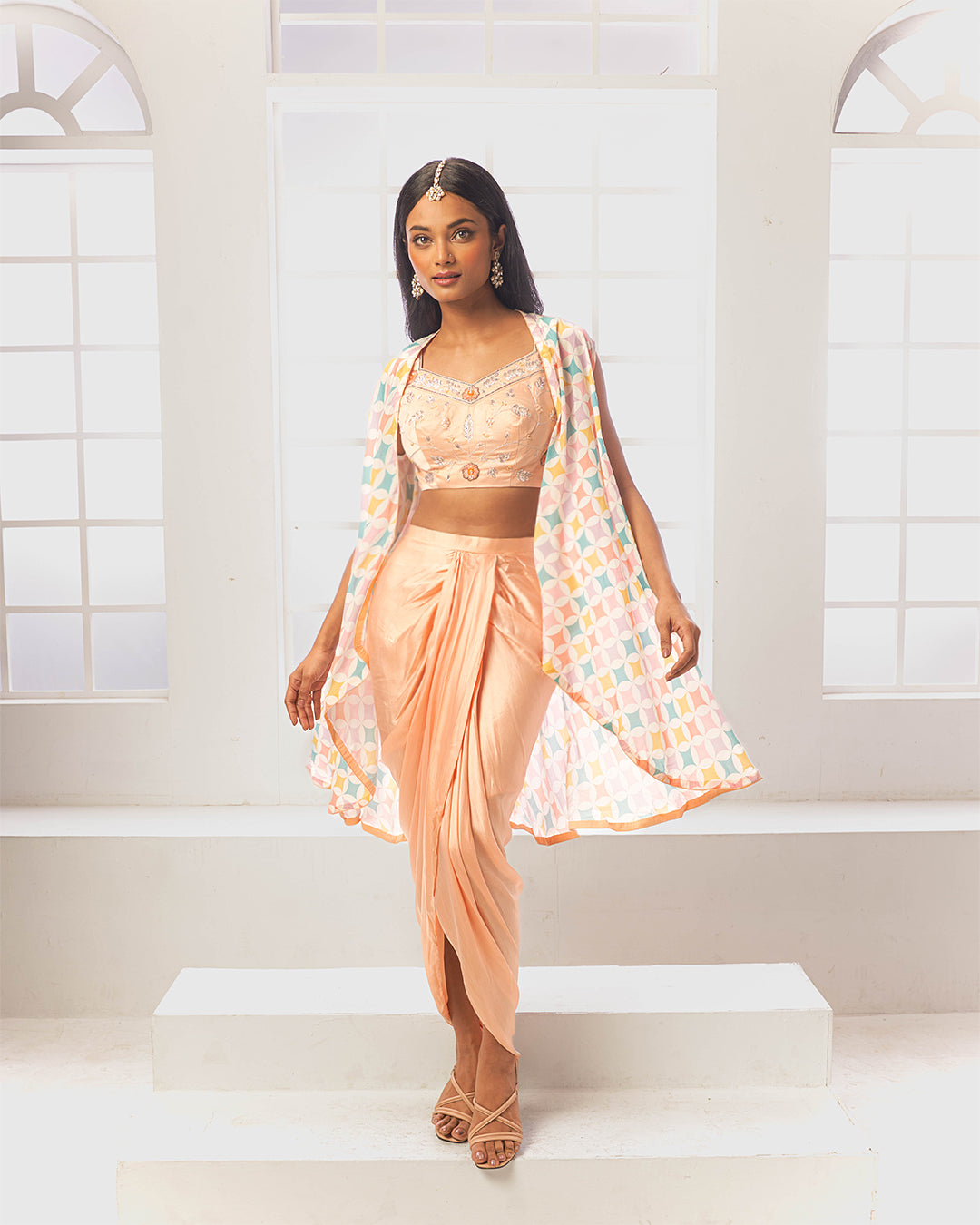 Meira Simple Indo-Western Dhoti Skirt Set