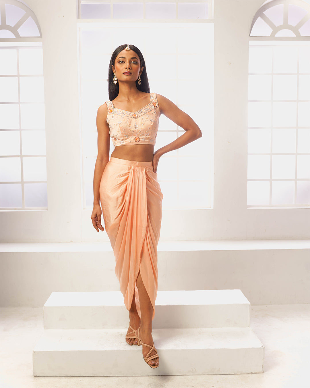 Meira Simple Indo-Western Dhoti Skirt Set