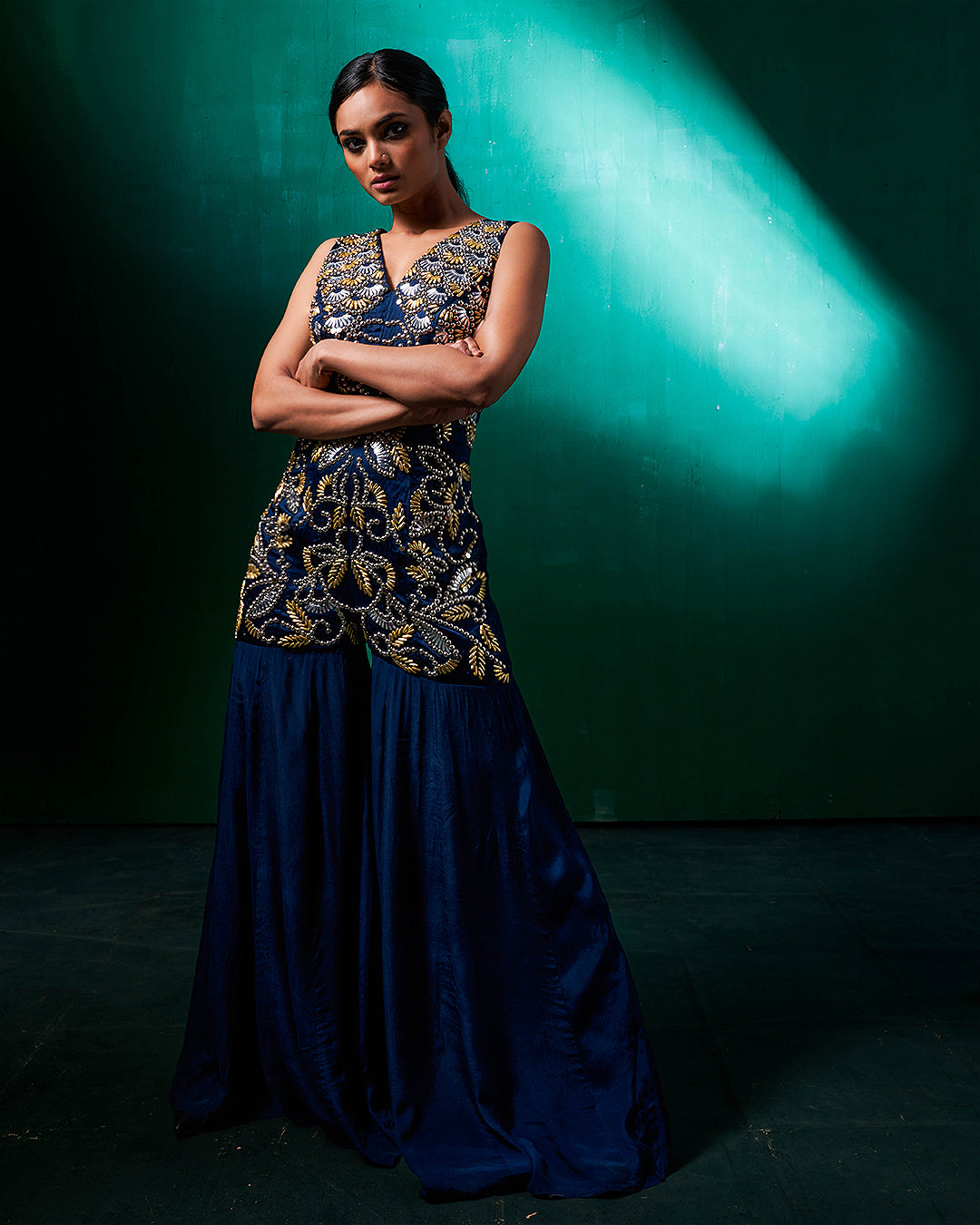 Naira Wide Leg Indo Western Jumpsuit