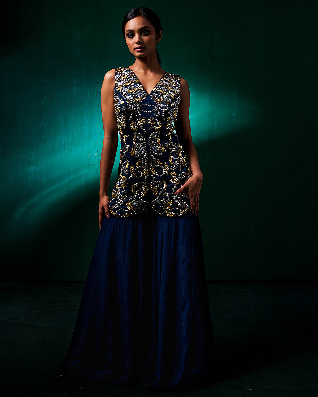 Naira Wide Leg Indo Western Jumpsuit