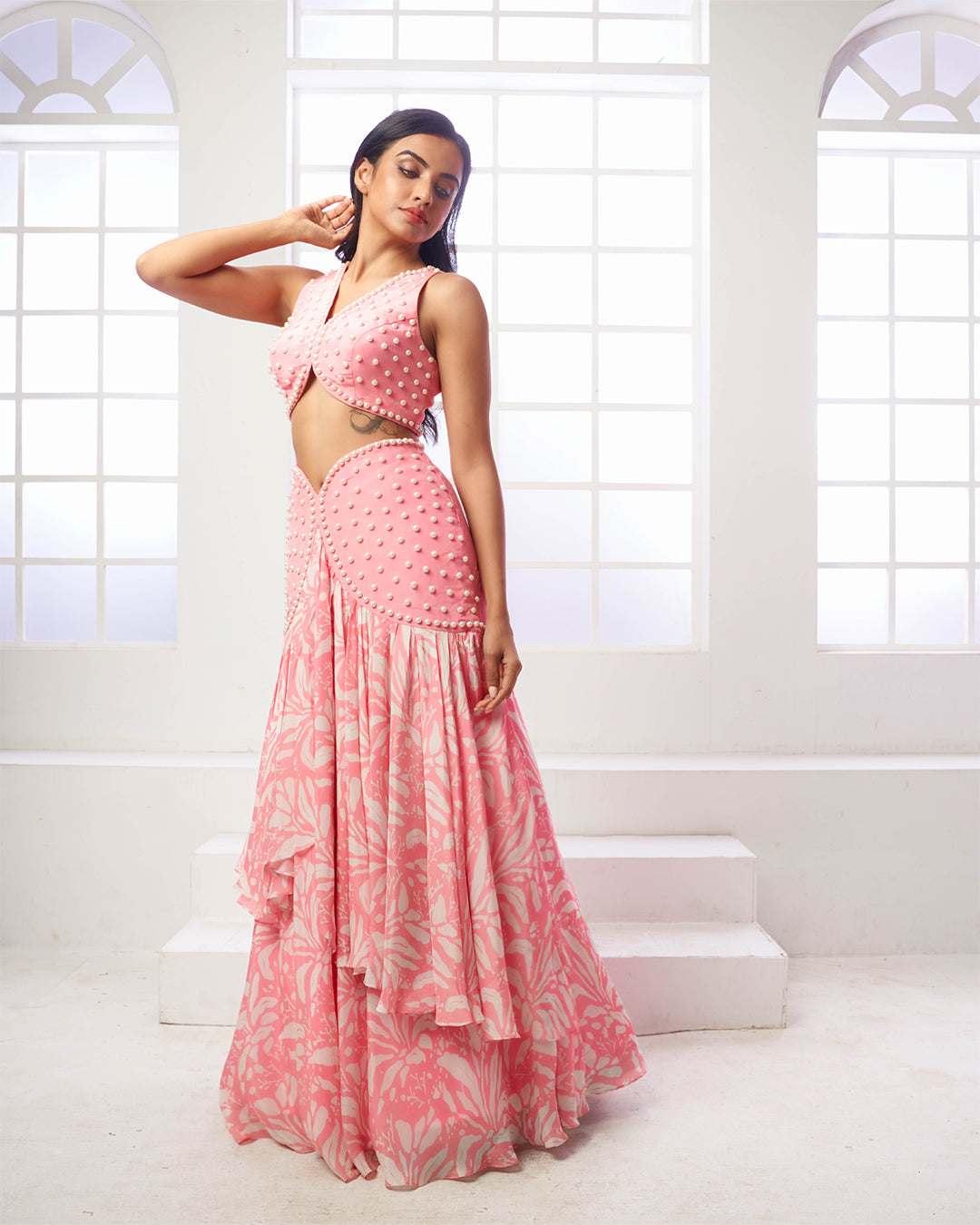 Nyra Partywear Crop Top & Skirt Set