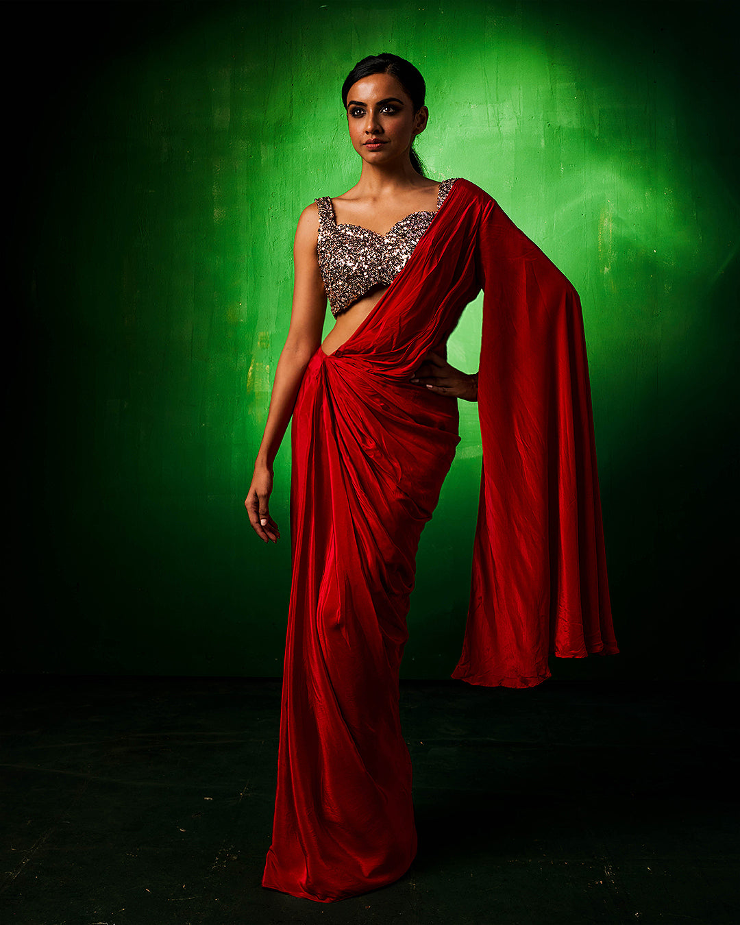 Yarra Indo Western Wrap Saree