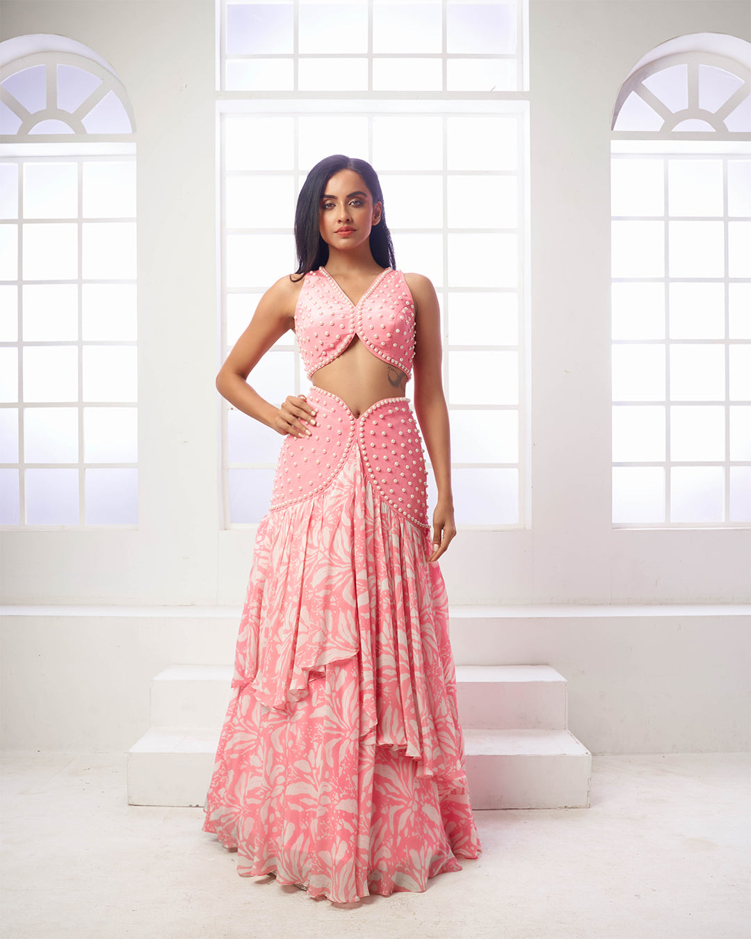 Nyra Partywear Crop Top & Skirt Set