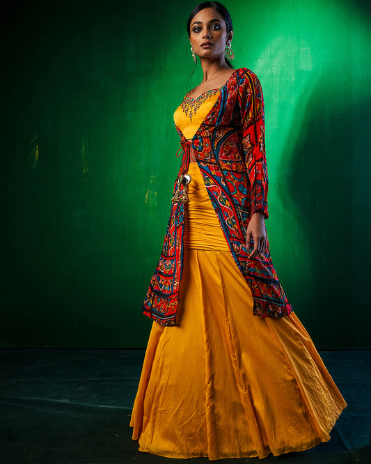 Sabrina Desigenr Lehenga With Printed Jacket
