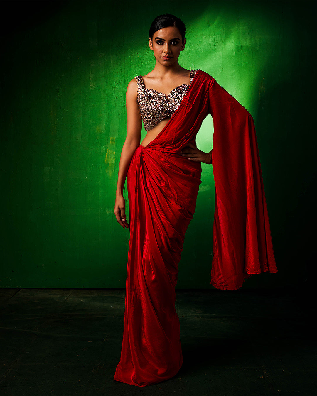 Yarra Indo Western Wrap Saree