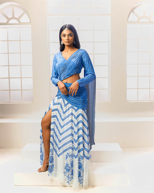 Ziana Simple Modern Lehenga Saree